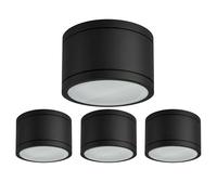 SSC-LUXon CELI-WX spot plafond noir IP44 - luminaire salle de bain & intérieur GX53 - plafonnier rond design moderne montage en surface