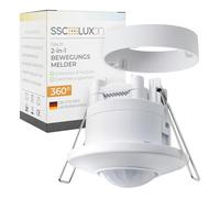 SSC-LUXon DALIX détecteur de Mouvement Plafond intérieur 360° Blanc - capteur PIR programmable 16 m - Montage encastré ou en Surface - éclairage Automatique intérieur
