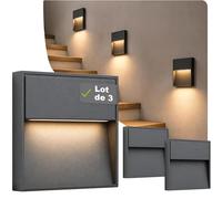 SSC-LUXon ELEVA applique murale LED escalier anthracite IP54 4W eclairage marche interieur et exterieur rostfrei lot de 3