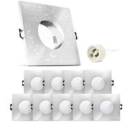 SSC-LUXon ISASO carre - lot de 10 spots encastrables carres IP65 aluminium | Installation rapide et discrète pour un rendu épuré, faible consommation et longue durée de vie au quotidien.
