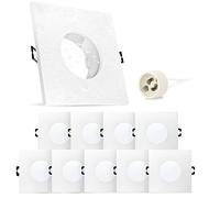 SSC-LUXon ISAWO carre - lot de 10 spots encastrables carres IP65 blancs | Installation rapide et discrète pour un rendu épuré, faible consommation et longue durée de vie au quotidien.