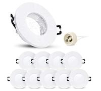 SSC-LUXon ISAWO rond - lot de 10 spots encastrables ronds IP65 blancs GU10 | Installation rapide et discrète pour un rendu épuré, faible consommation et longue durée de vie au quotidien.
