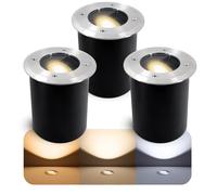 SSC-LUXon JUAVI Lot de 3 spots encastrables au sol orientables IP67 LED GU10 3 W blanc chaud 230 V