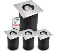 SSC-LUXon 4 pièces JUAVI spot encastré de sol pivotant carré IP67 pour 1x GU10 - spot de sol carrossable (sans ampoule)