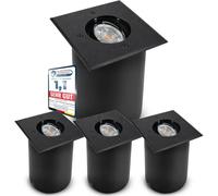 SSC-LUXon JUAVI, lot de 4 luminaires encastrés au sol pour l'extérieur, IP67 - Projecteurs encastrés au sol noir mat, 230 V, résistants au passage de véhicules, pour 1 ampoule GU10 (ampoule non fourni
