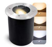 SSC-LUXon JUAVI Spot rond encastrable au sol orientable et praticable pour l’extérieur IP67 Avec LED GU10 3 W blanc chaud 230 V