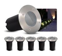 Lot de 6 spots encastrables SSC-LUXon KALPA argent 230 V IP67 résistants à la pluie, aux chocs et à l'oxydation – Idéaux pour les allées, les vérandas et les jardins