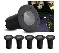 SSC-LUXon Kit de 6 projecteurs de sol KALPA noirs 230V IP67 protégés contre les projections d'eau, praticables & résistants à la rouille - Optimal pour les chemins, terrasses & espaces extérieurs