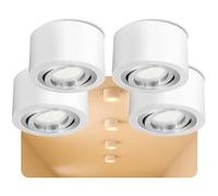 SSC-LUXon LANTI lot de 4 spots plafonniers orientables blanc avec anneau | Éclaire uniformément toute la pièce, pose simple et faible consommation pour un usage quotidien et durable.
