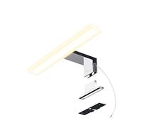 SSC-LUXon LINA Applique murale salle de bain LED 30 cm miroir 940 lm | Chrome brillant, blanc chaud 2 700 K sans éblouissement au-dessus du lavabo, montage par pince ou sur mur, câble 230 V livré