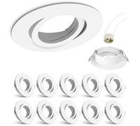 SSC-LUXon lot de 10 spots encastrables ronds orientables blancs GU10 | Se remplace en un geste, sans outil ni application, pour un confort lumineux immédiat et des économies d'énergie durables.