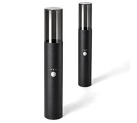 SSC-LUXon Lot de 2 VARDA Lampes de socle avec détecteur de mouvement et capteur crépusculaire - Lampadaire extérieur pour 1x ampoule E27 ronde Hauteur 50 cm IP44