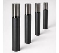SSC-LUXon, lot de 4 lampadaires d'extérieur VARDA, noir, douille E27 - Lampadaire d'extérieur, hauteur 50 cm, lampadaire de trottoir, lampadaire design
