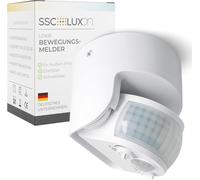 SSC-LUXon LOXIR détecteur de Mouvement PIR Blanc IP54 - capteur 12 m orientable 180°/360° pour intérieur & extérieur - Motion Sensor pour entrée et façade