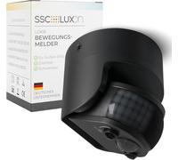 SSC-LUXon LOXIR détecteur de Mouvement PIR Noir IP54 - capteur 12 m orientable 180°/360° pour intérieur & extérieur - Motion Sensor pour entrée et façade