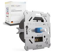 SSC-LUXon Luxara Variateur d'intensité rotatif universel encastré pour lampes LED à intensité variable 3-150 W 230 V - Boîtier encastré avec adaptateur