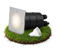 SSC-LUXon Madon Spot LED encastrable au sol pour extérieur carré IP67 - Avec LED GU10 3 W blanc neutre - Spot de sol 230 V praticable et accessible