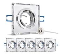SSC-LUXon MIRELLA Spot LED Encastrable Orientable Carré Verre Miroir - Lot 6 Spots GU10, Module LED, Découpe 70-80mm, Salon & Bureau
