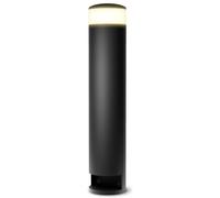 SSC-LUXon PALISO borne lumineuse extérieure avec 2 prises et lampe G9 IP44 noire - lampadaire jardin 46 cm avec alimentation intégrée