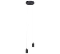 SSC-LUXon PARU suspension luminaire vintage 2 lampes noir cable textile reglable E27 salon salle a manger cuisine 230V