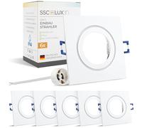 SSC-LUXon QW-2 Spot Encastrable Carré Blanc Mat IP44 - Lot de 6 Spots GU10 | Installation rapide et discrète pour un rendu épuré, faible consommation et longue durée de vie au quotidien.