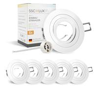 SSC-LUXon Spot Encastrable Rond Blanc Mat Orientable - Lot de 6 Spots GU10 | Installation rapide et discrète pour un rendu épuré, faible consommation et longue durée de vie au quotidien.