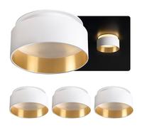 SSC-LUXon SUDARA set de 4 spots encastrables blanc et or - spot plafond LED | Installation rapide et discrète pour un rendu épuré, faible consommation et longue durée de vie au quotidien.