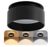 SSC-LUXon Sudara Spot de plafond LED avec lumière indirecte et LED 4 W blanc chaud 230 V - Spot design encastrable noir rond