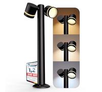 SSC-LUXon ULICA GX53 Lampadaire d'extérieur avec 2 ampoules LED blanc chaud GX53 5 W - Lampe de borne noire mate IP54 Lumière orientable 230 V