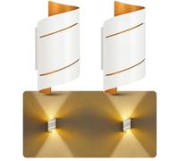 SSC-LUXon VYRA - Lot de 2 appliques murales blanc et or 18 cm | lampe murale avec fentes pour ampoule G9 | éclairage Up & Down à double faisceau | luminaire moderne pour salon, chambre, couloir
