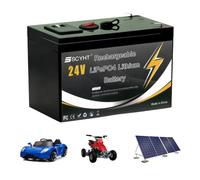 SSCYHT Batterie à décharge Profonde 24V Batterie au Lithium | Piles LiFePO4 rechargeables Piles remplacement pour l'énergie solaire, le détecteur poissons avec port USB, BMS