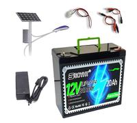 SSCYHT Batterie au Lithium 12 V Batterie à décharge Profonde Batteries LiFePO4 Batteries de Remplacement pour Applications solaires et Hors réseau, sondeurs avec BMS,12v20ah 1pack
