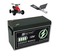 SSCYHT Batterie au Lithium 12 Volts Batterie à décharge Profonde | Piles rechargeables 12Ah 6Ah 8Ah Piles LiFePO4 pour le stockage l'énergie solaire avec affichage, BMS et coque ABS