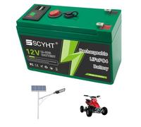 SSCYHT Batterie au Lithium 12V Batterie à décharge Profonde | 6Ah 8Ah 10Ah 12Ah 15Ah Piles LiFePO4 Piles rechargeables pour solaire, éclairage secours avec port USB, Carte BMS intégrée