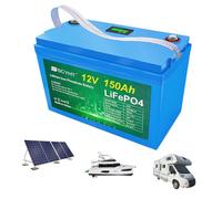 SSCYHT Batterie Lithium à décharge Profonde 12V Batterie LiFePO4 | Piles solaires Piles rechargeables pour détecteur poissons avec BMS, affichage, borne positive, borne négative
