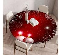 SSDDLZEQ Nappe Ronde élastiquée de Noël, sans Lavage(1 UK,110cm)