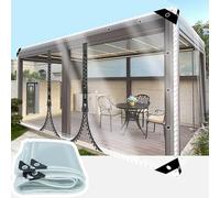 SSFMSF Bâche imperméable Transparente avec œillets Imperméable en PVC 0.35mm Epaisse avec 2 Fermetures éclair Résistant à poussière pour Piscine Jardin Voiture Terrasse. (H:2m * W:3.5m | 400g/m²)