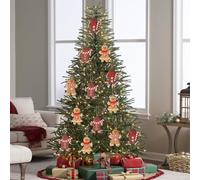 SSKHE Décoration Noël Sapin, 12 Pièces Bonhomme Pain d’Épice, Ornements Traditionnels de Noël en PVC, Pendentifs avec Corde pour Décorer Sapin de Noel, Maison, Fête et Cadeaux
