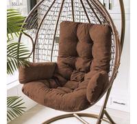 SSLLH Suspendu Hamac Chaise Coussins, Coussin Fauteuil Suspendu Exterieur, Chaise D'oeuf Suspendu Coussin de Rechange, Lavable Coussin de Chaise Suspendue(Brun)