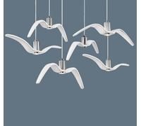 SSNCcNC nordique Mouette Lampe suspendue Design moderne Lampe à suspension LED Salle à manger Table de chevet 1 flamme Chambre Plafonnier Créatif Le salon Grenier Bar Café cuisine,C