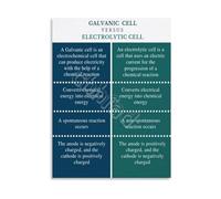 SSOPTMCB AP Chemistry Educational Wall-Art Galvanic vs Electrolytic Cells Canvas Print for College Prep Teaching Aid School(Framed,08x12inch(20x30cm))