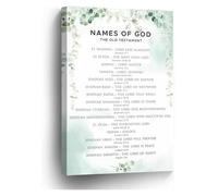 SSOPTMCB Christian Wall-Art Names of God Scripture Poster Inspirational Decor for Living Room Bedroom Office(Framed,16x24inch(40x60cm))