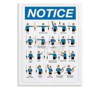 SSOPTMCB Crane Operator Training Poster Hand Signals Chart Rigging Guide OSHA for Construction Industrial Classroom Wall Decor (Framed,12x18inch(30x45cm))