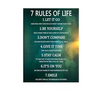 SSOPTMCB Seven Principles Motivational Canvas Wall-Art Inspirational Life Quotes Poster for Study Room Home Ready to Hang(Framed,12x18inch(30x45cm))