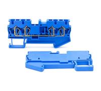 ST-2.5-QU Bornier sur rail DIN 4 fils 2,5 mm² 24-12 AWG | Conception compacte à quatre fils for des connexions de câblage organisées sur rail DIN(ST-2.5-4Wire-BLUE)