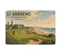 St Andrews The Home of Golf Poster Tapis 150 x 100 cm, Doux et Antidérapant | Idée cadeau pour une nouvelle maison : Tapis 150 x 100 cm, avec poils courts; près du lit ou du canapé
