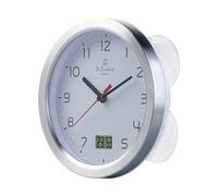 St. Leonhard Horloge de salle de bains étanche radio-pilotée avec thermomètre-hygromètre - blanc
