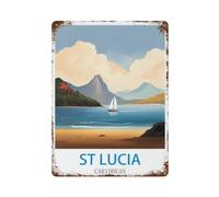 St Lucia Caribbean Vintage Metal Tin Sign | St Lucia Caribbean Vintage Metal Tin Sign