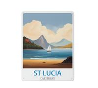 St Lucia Caribbean Vintage Metal Tin Sign | St Lucia Caribbean Vintage Metal Tin Sign