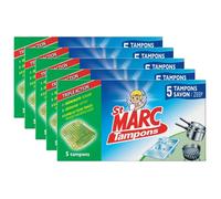 St Marc Lot de 5 Boîtes de 5 Tampons Savon Laine d'acier à Récurer Jex